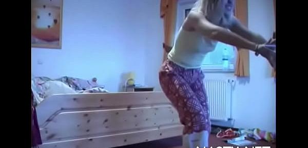 Glorious blonde perfection Jessika taking off her clothes completely
